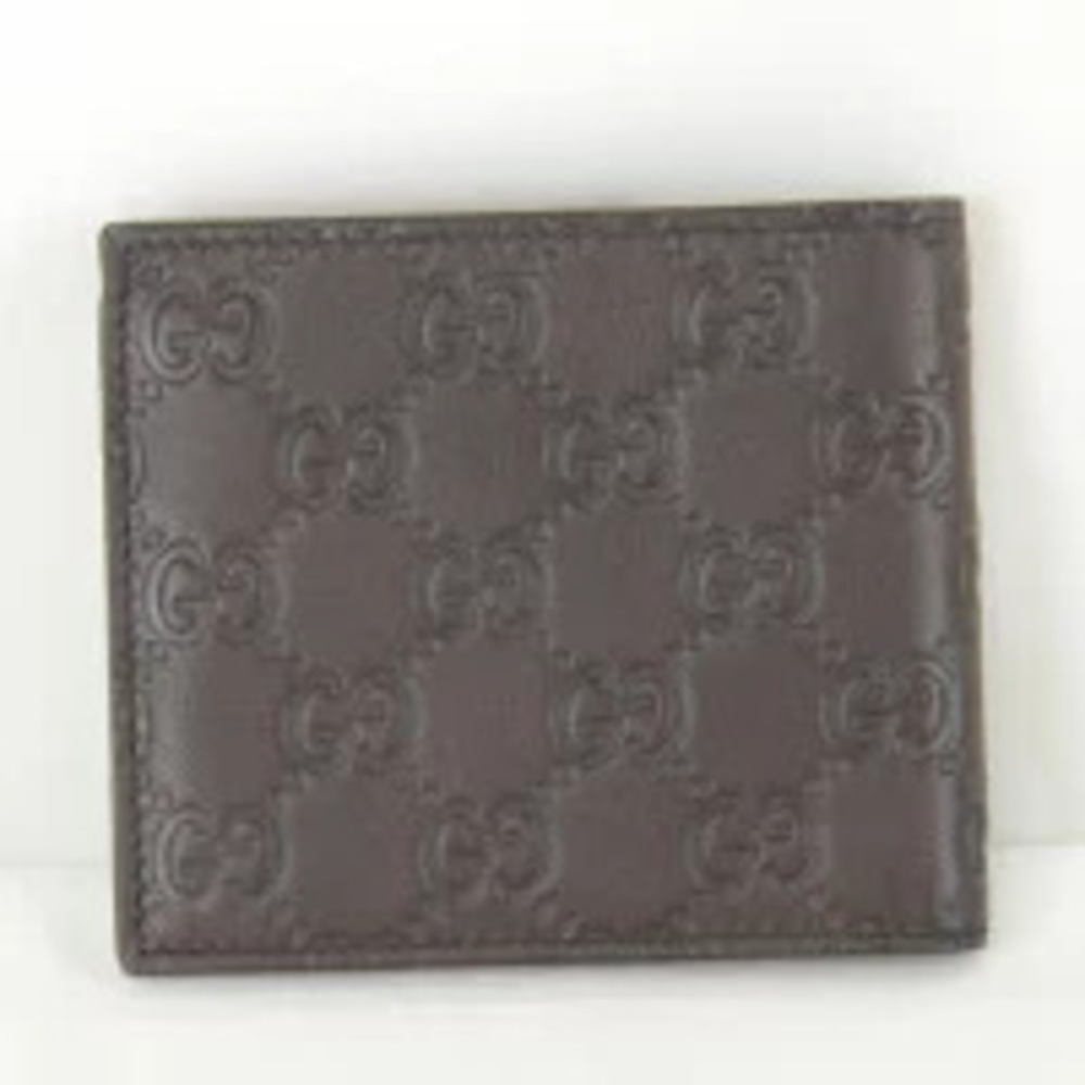 Gucci fold Shima wallet brown bi leather Brown
